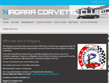 Tablet Screenshot of niagaracorvetteclub.com